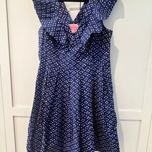 Kate Spade Geo Dot Poplin Dress in Blue size 12